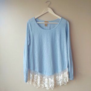 Wrangler Crochet Trim Sweater